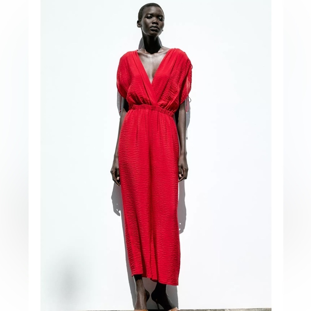 Zara Wide V Neck Jumpsuit